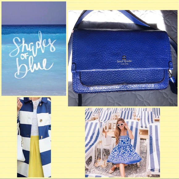 kate spade Handbags - Kate Spade ♠️ Blue Leather Crossbody Satchel